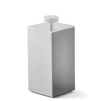 3SC Metal Quadra Баночка универсальная, 7х7хh16см, с крышкой, настольная, цвет: белый матовый ME48ABO