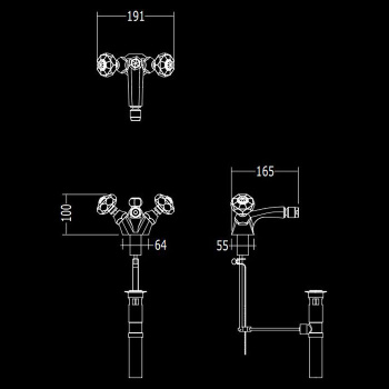 Смеситель для биде Devon&Devon Excelsior Gemstone на 1 отв. донный клапан блестящий никель EXC-GM110NK