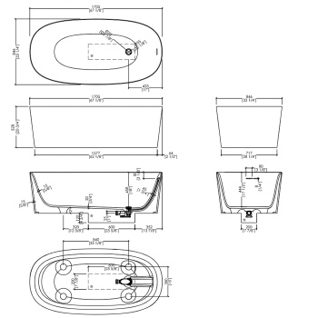 Ванна из искусственного камня Devon&Devon Dove 170.5x84.6 DOVENP