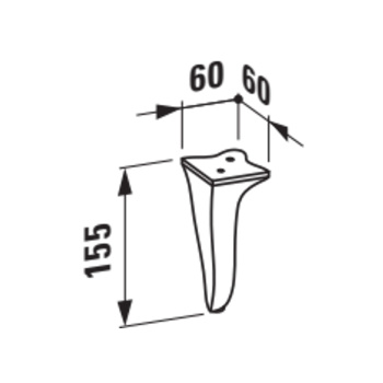 Laufen New Classic Комплект ножек для мебели (2шт) 60х60х155 мм, цвет белый глянцевый