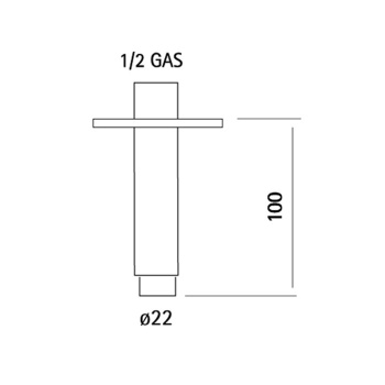 Держатель верхнего душа Cisal Xion 100 мм., потолочный монтаж, нерж сталь DS013551D1
