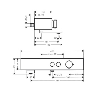 HG ShowerTablet Select Термостат для ванны 400, внешнего монтажа, матовый белый