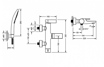Смеситель для ванны Jorger Exal 632.20.500.000 chrome