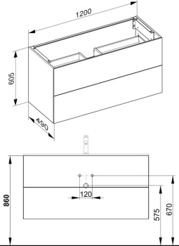 Тумба под раковину Keuco Plan 120 32983290000 инокс матовый петроль