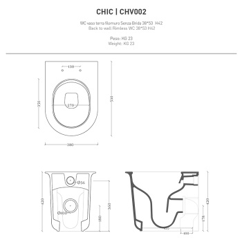 Унитаз напольный Artceram Chic CHV002 05 00 матовый белый