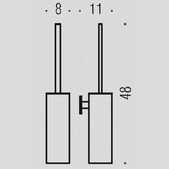 Туалетный ёршик Colombo Look подвесной, пластик, хром B1607.CR