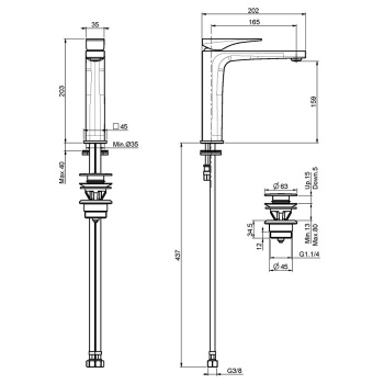 Смеситель для раковины Fima Carlo Frattini Zeta F3961LNCR click-clack, хром