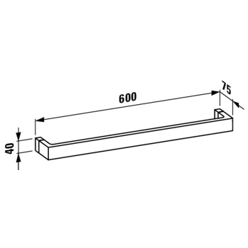 Kartell by laufen полотенцедержатель Rail 600x75x40 мм, пластик, плотный белый