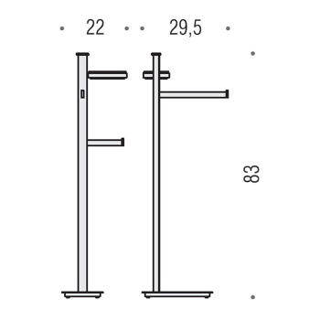 Стойка с аксессуарами Colombo Units DX, держатель для туалетной бумаги, мыльница, хром B9113D.CR