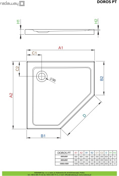 Душевой поддон Radaway Doros PT SDRPT9090-01