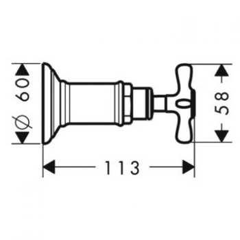 Axor Montreux, Запорный вентиль, СМ, цвет: хром 16871000