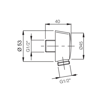 Подвод воды Fima Carlo Frattini Wellness 1/2, чёрный матовый F2013NS