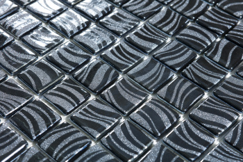 Мозаика на сетке Vidrepur Glitter Black №7803 25x25 м2