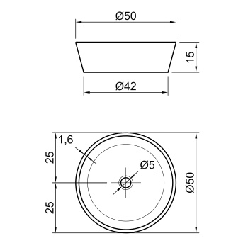 Раковина Antonio Lupi Pila 50х50х15, без отв., из натурального камня, Pietra Luna А0002423809