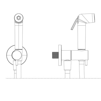 Гигиенический комплект Almar подключение на холодную воду, gun metal brushed pvd E136003.GM
