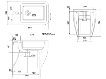 Биде напольное Scarabeo TEOREMA 2.0 5139/49