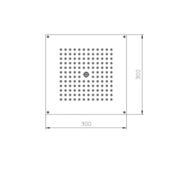 BOSSINI PARIS-CUBE Верхний душ 300 x 300 мм, настенный кронштейн Ø 28 x 400 мм, цвет: хром H7