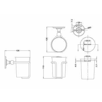Стакан Burlington Arcade ARCA2 CHR хром