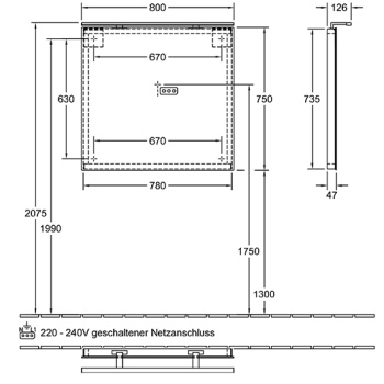Зеркало Villeroy&Boch More to See A404 8000 80 см