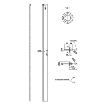 Штанга Burlington V22/ARCV22 CHR хром