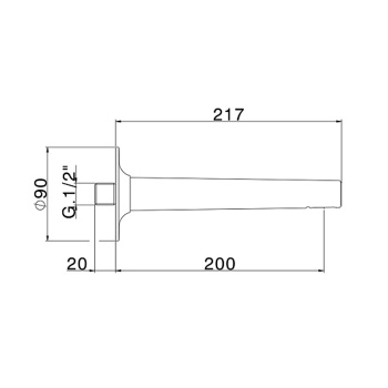 Излив Cisal Vita L=200мм, черный матовый VI00024040
