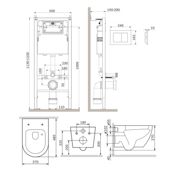 Инсталляция с унитазом AM.PM Like IS90238.801900