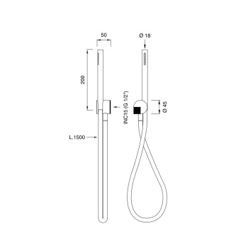 Ручной душ CEA Design Duet DET 70 W S сталь