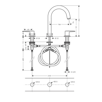 Смеситель для раковины Hansgrohe Vernis Blend 71553670 черный