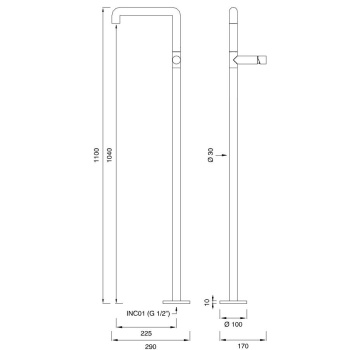 Смеситель для ванны CЕА Design Cartesio CAR 04 S сталь
