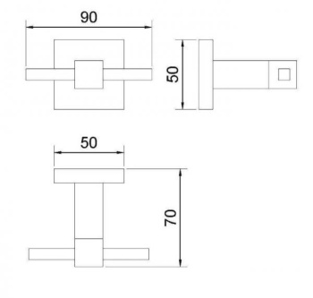 Крючок для полотенец Nofer двойной BARCELONA глянцевый 16907.В