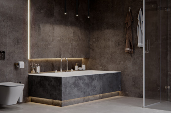 Смеситель на борт ванны Ramonsoler Arola термостатический с изливом и ручным душем 263303TM