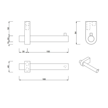 Держатель туалетной бумаги Decor Walther Century TPH1 подвесной, золото 585420