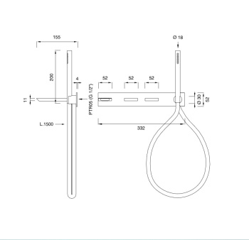 Смеситель для ванны CЕА Design Bar BAR 34 AB S сталь