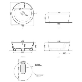Раковина накладная Cielo Era Handy HALAT45SF SM 45 см зеленый