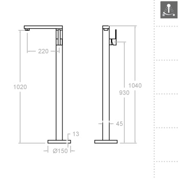 Смеситель для раковины Ramonsoler Kuatro NK напольный 497602S