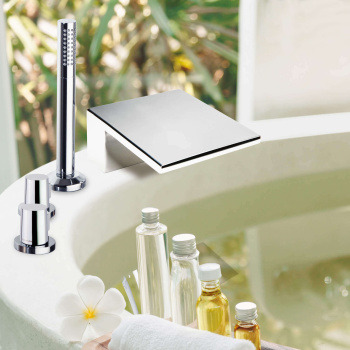 Смеситель на борт ванны Ramonsoler Urban Chic термостатический с каскадным изливом и ручным душем 213303TM