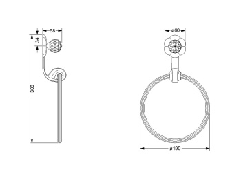 Держатель для полотенец Jorger Florale Crystal 600.00.047.000 chrome