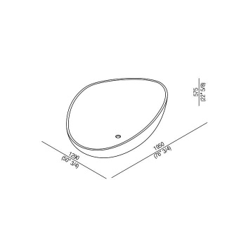 Ванна из искусственного камня Agape Drop 195x129 AVAS1097ZZ