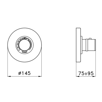 Внешняя часть встраиваемого термостатического смесителя для душа Stella Timeaster IS3293 P.V., хром BT 06010 CR00