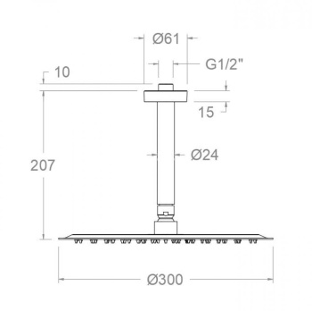 Верхний душ Ramonsoler потолочный круглый нержавеющая сталь BV02RM300