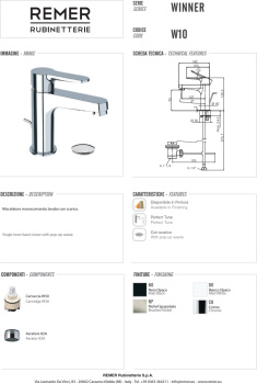 Смеситель для раковины Remer Winner W10 хром