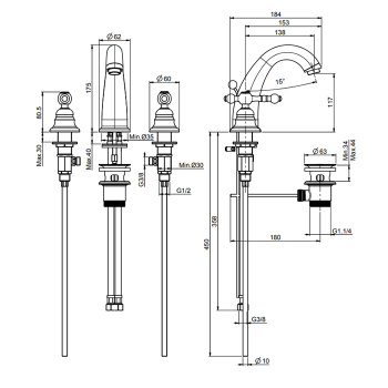 Смеситель для раковины Fima Carlo Frattini Epoque F5071OR золото