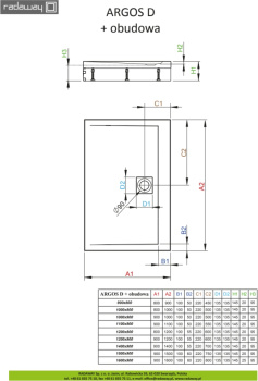 Душевой поддон Radaway Argos D80x90 800 4ADN89-02