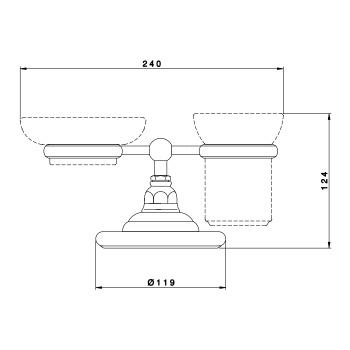 Держатель мыльницы и стакана  Nicolazzi  без керамики 1494CR