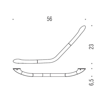 Поручень для ванны изогнутнутый Colombo Units 56x23см хром B9735.CR