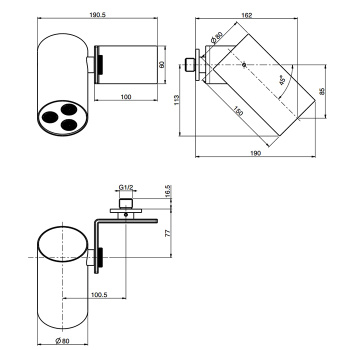 Верхний душ Fima Carlo Frattini Soffioni 8, настенный, чёрный матовый F5914NS