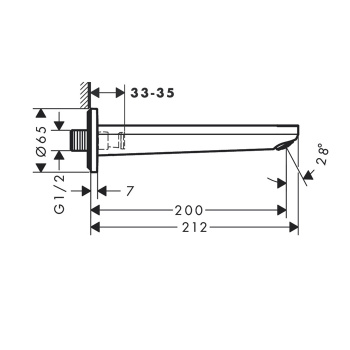 Излив, Hansgrohe, Rebris E, цвет-хром