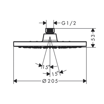 Верхний душ hansgrohe Vernis Blend 200 1jet Green 26093000, хром