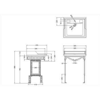 Подстолье Burlington T48 BLA черный