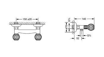 Смеситель для душа Jorger Cronos Crystal 637.20.200.000 chrome